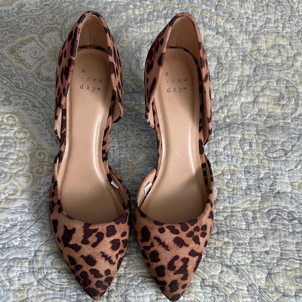 A New Day Brown Leopard Print Heels